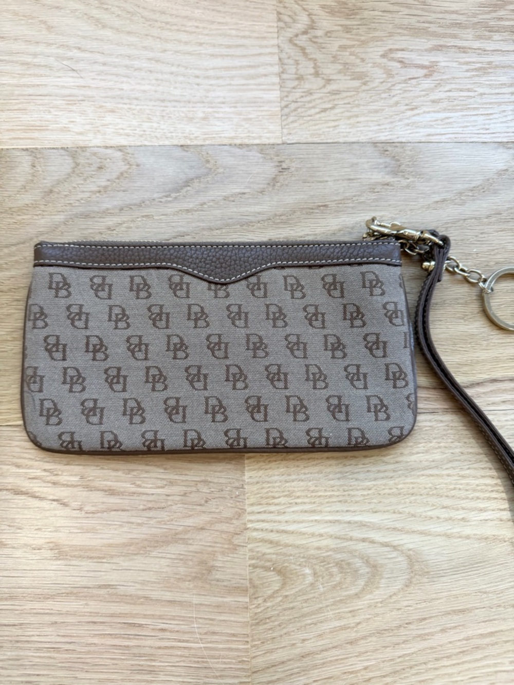 Dooney & Bourke Brown Monogram Canvas Wristlet